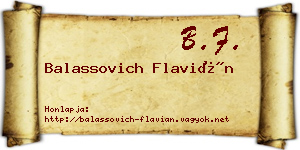 Balassovich Flavián névjegykártya